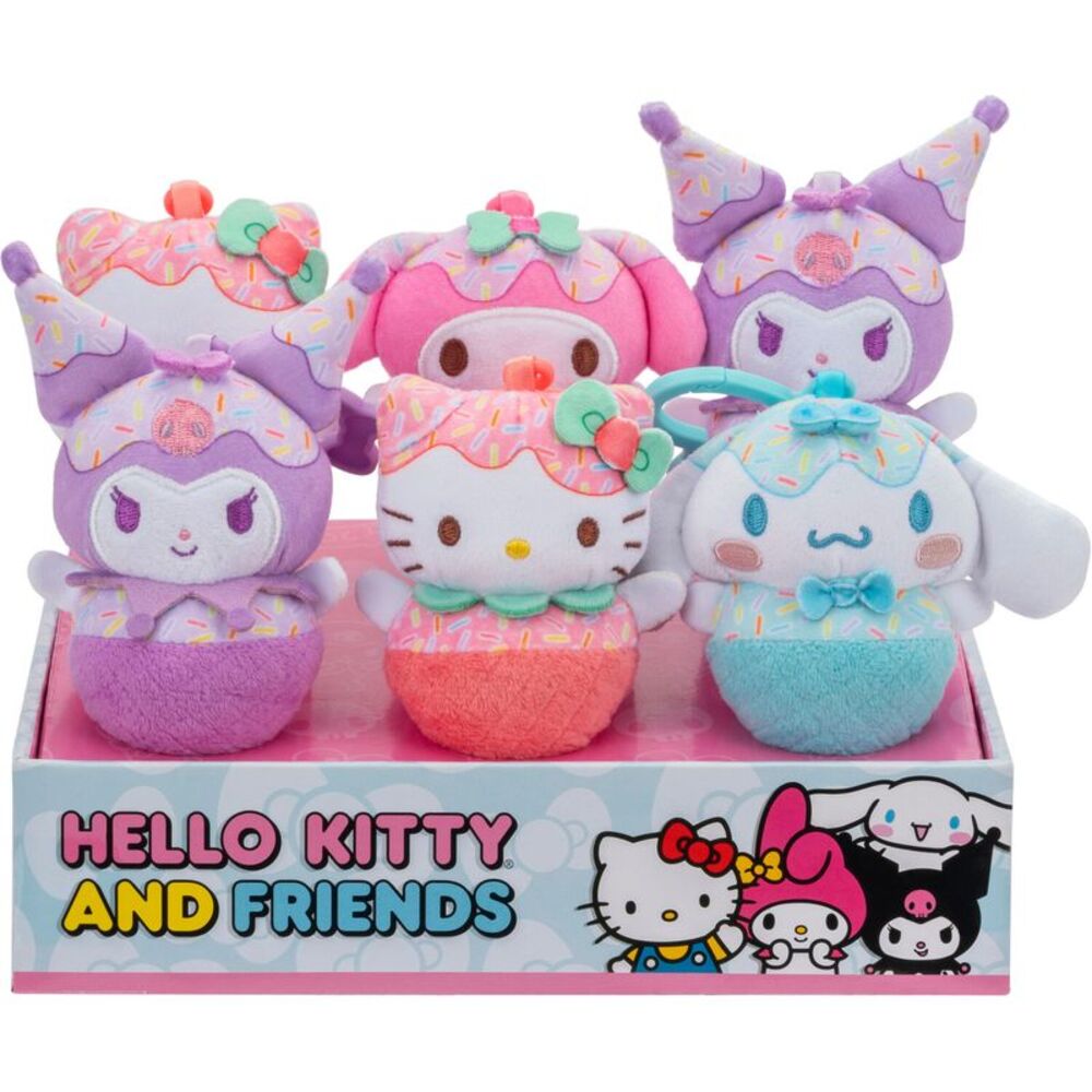 Jazwares - Hello Kitty - 4" Clip-on Plush Assortment 6ct PDQ  COLLECTIBLES